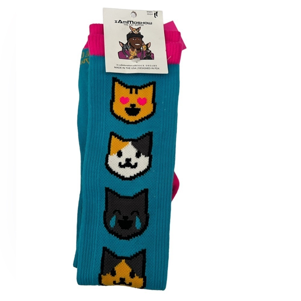 Sock Dreams Knee Length I Am Moshow The Cat Rapper Colorful Socks​​​​